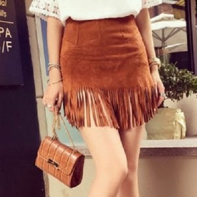 2017 New Women Suede Fringed Short Skirt Fashion Package Hip Miniskirt High Waist Skirts Womens Plus 300x300