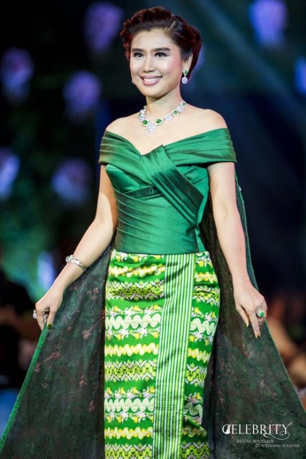 khine thin kyi green dress min