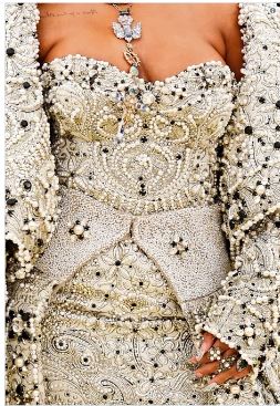 Rihanna wearing Maison Margiela by John Galliano closeup