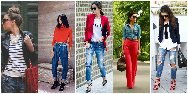 Red and Denim Colour Combinations 3
