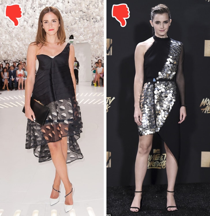 Asymmetric hems on dresses and skirts min