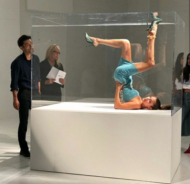 Bella Hadid blue dress min