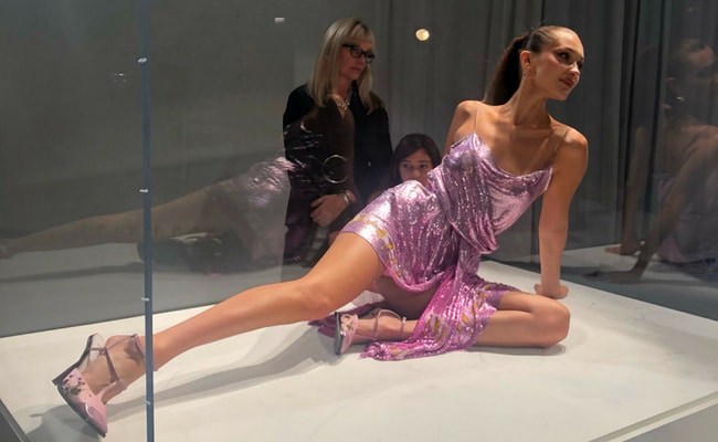Bella Hadid purple dress min