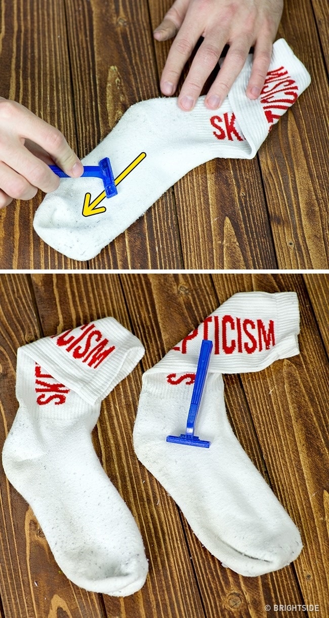 Fluff on clothes is easily removed with a razor min