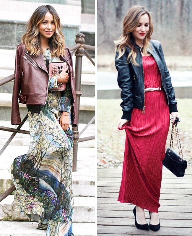 With a leather jacket min