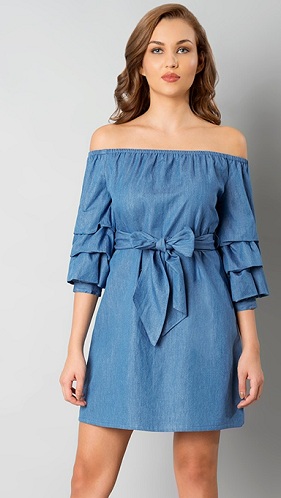 Denim Off ShoulderDress