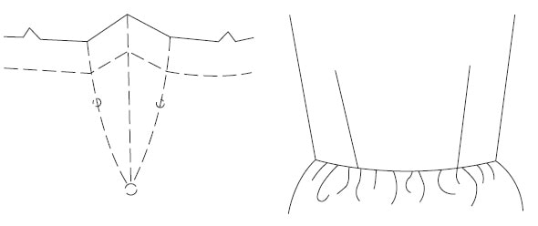 Curved outward dart. min