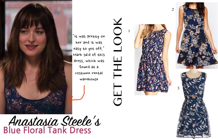 fifty shades anastasia anna blue floral print dress dakota johnson