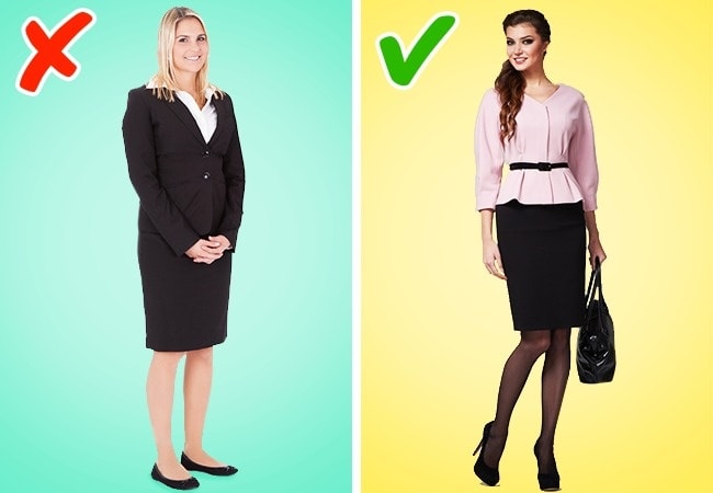 Flat shoes with a business suit min