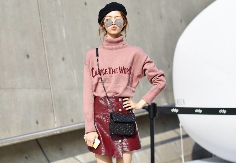 pink hoddoe with mini skirt min