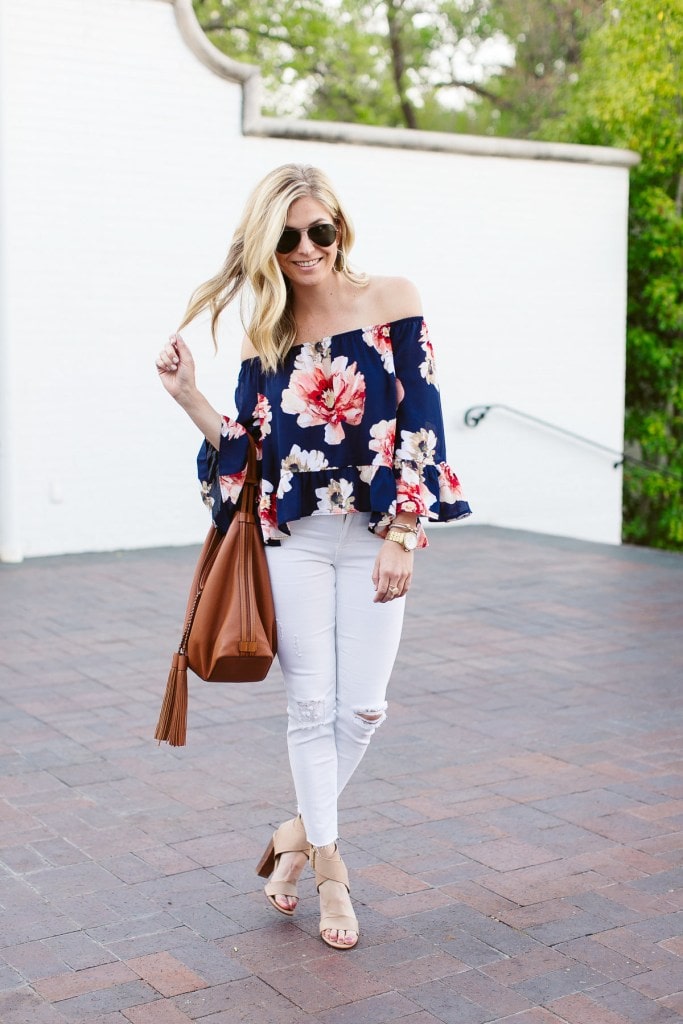 off shoulder with white denim min