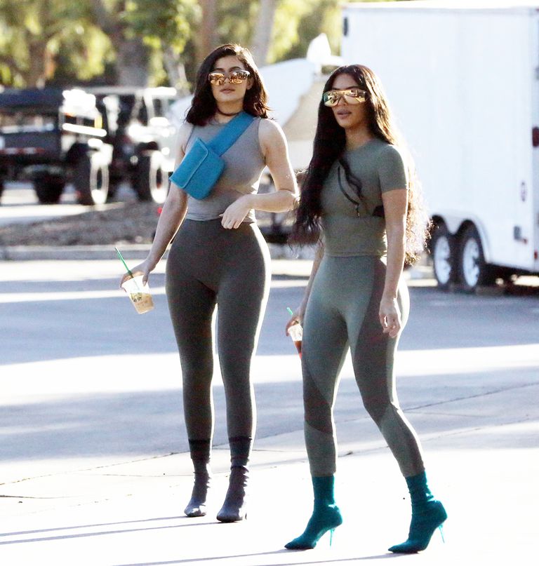 kim kardashian kylie jenner leggings stilettos body twins 