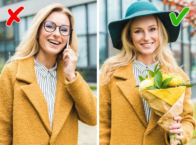 Avoid wearing glasses if possible. min