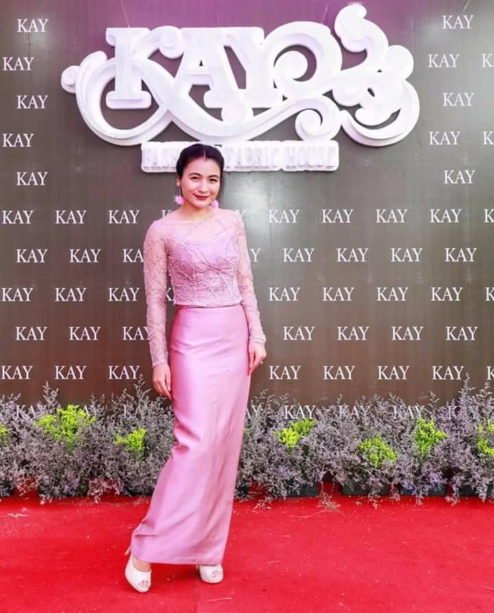 khin lay nwe pink dress min