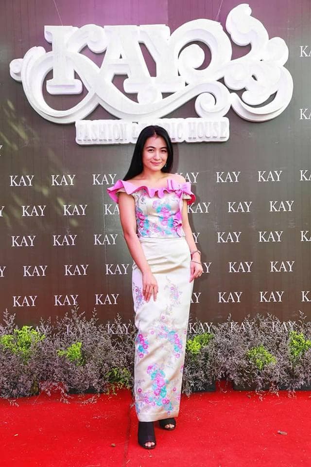 khin lay nwe pink dress min