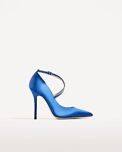 Satin high Heel Shoes with Straps min