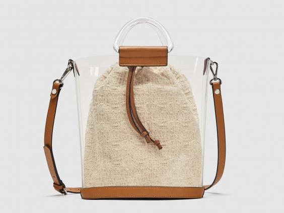 zara vinyl tote bag