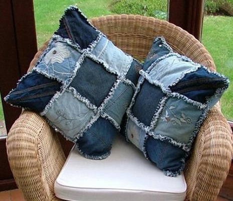 recycled crafts decorative pillows recycling jeans