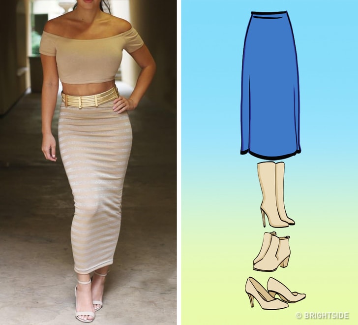 Maxi skirt high heel or platform min